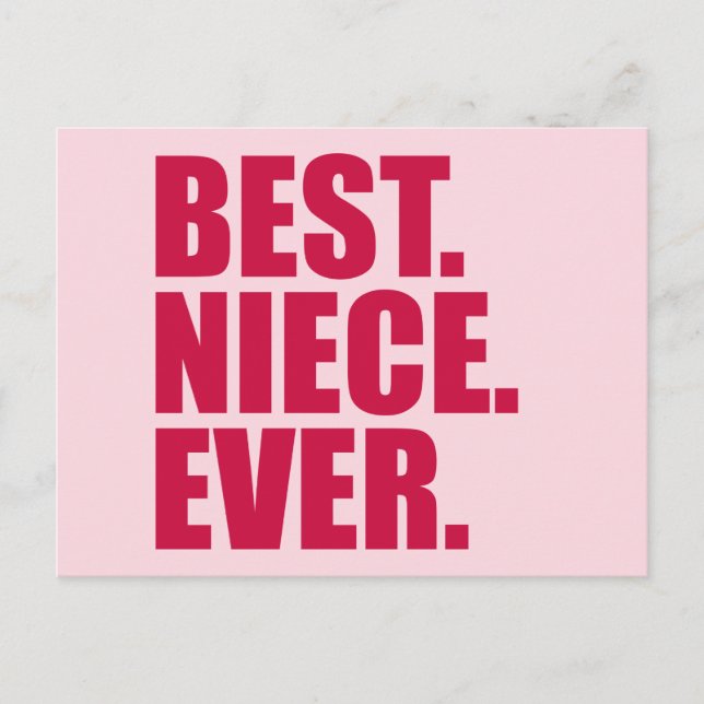 Am besten. Nichte. Immer. (rosane) Postkarte (Vorderseite)