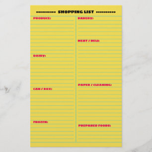 Am besten organisierte 2-seitige Einkaufsliste Flyer