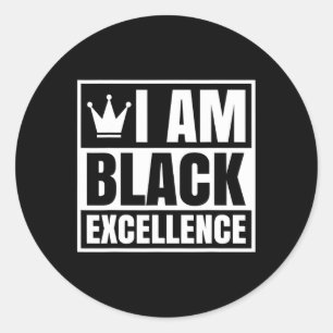 Am Black Excellence Black History African Men Wome Runder Aufkleber