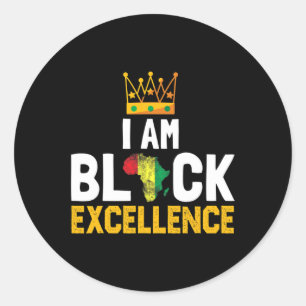 Am Black Excellence Black History Month Geschenk Runder Aufkleber