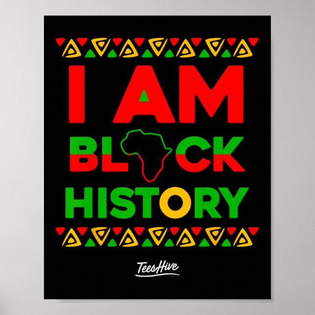 Am Black History Afrocentric African American Poster (Vorne)