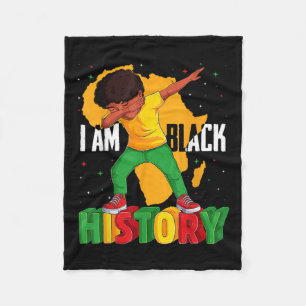Am Black History Kid Dabbing Black History African Fleecedecke