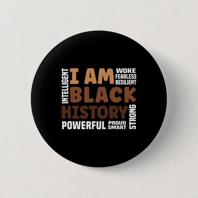 Am Black History Strong Strong Black History Month Button (Vorderseite)