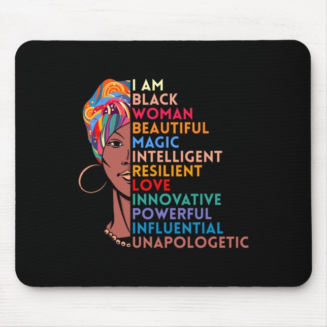 Am Black Woman Afrikanische Amerikanerin Geschenk  Mousepad (Vorne)