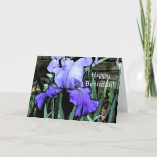 AM- Blue Iris Happy Geburtstag! Karte