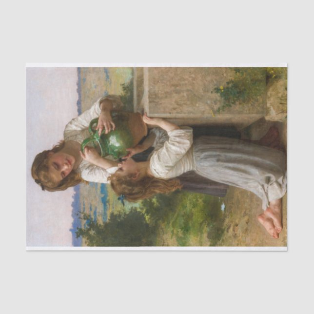 Am Brunnen von William Adolphe Bouguereau Seidenpapier (Vorderseite)