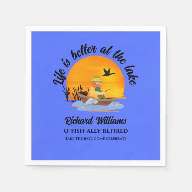 Am Cartoon des Sees ist es besser, sich zu erholen Serviette (Vorderseite)