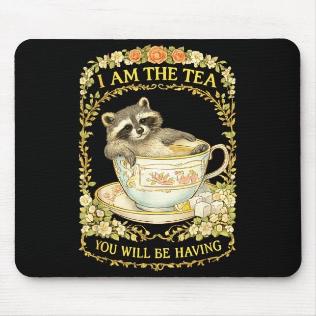 Am der Tee wird Waschbär lustig britisch haben Mousepad (Vorne)
