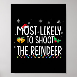 Am Ehersten Die Rentierfamilie Zu Weihnachten Zu E Poster
