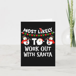 Am ehesten arbeitet mit Santa Family Christmas Karte