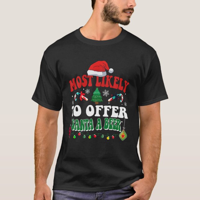 Am ehesten bietet Santa A Bier Xmas Lichter Sant T-Shirt (Vorderseite)