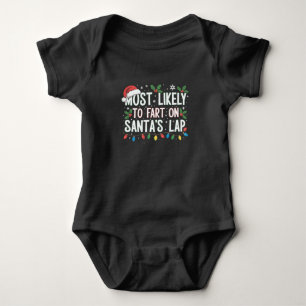 Am ehesten furzt auf dem Schoß von Weihnachtsmann Baby Strampler