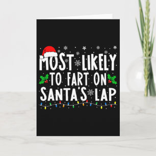 Am ehesten furzt auf dem Schoß von Weihnachtsmann  Karte