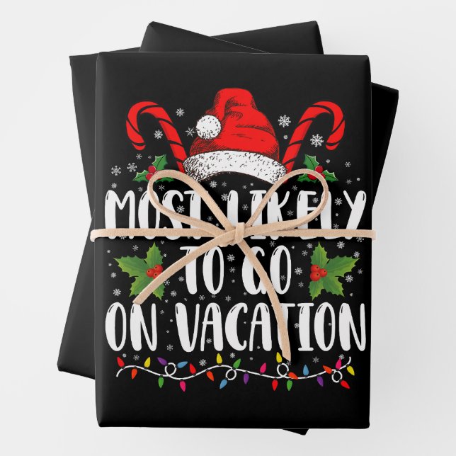 Am ehesten geht es im Urlaub Weihnachten Matching Geschenkpapier Set (Beispiel)