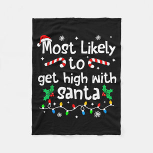 Am ehesten high mit Santa C-hristmas Matc Fleecedecke
