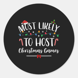 Am ehesten ist es, Weihnachtsspiele Spaß Familie C Runder Aufkleber