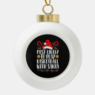 Am ehesten kann man Basketball mit Weihnachten spi Keramik Kugel-Ornament