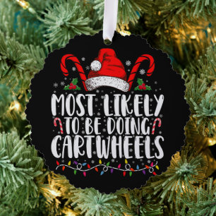 Am ehesten macht Radschlagen passendes Weihnachten Ornament Karte