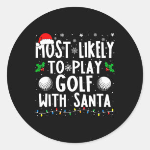 Am ehesten mit der Weihnachtsfamilie Golf spielen Runder Aufkleber