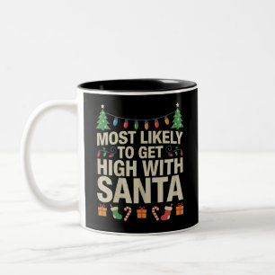 Am ehesten mit Santa Weihnachten lustig high zu we Zweifarbige Tasse