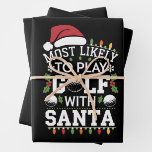 Am ehesten mit Weihnachten Golf spielen Geschenkpapier Set