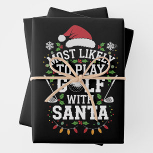 Am ehesten mit Weihnachten Golf spielen Geschenkpapier Set