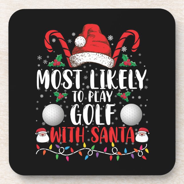 Am ehesten mit Weihnachten Golf spielen Getränkeuntersetzer (Vorderseite)