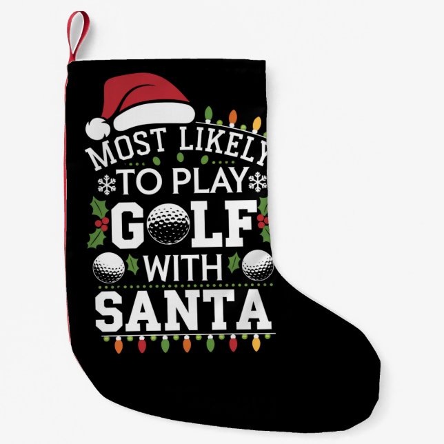 Am ehesten mit Weihnachten Golf spielen Kleiner Weihnachtsstrumpf (Vorderseite)