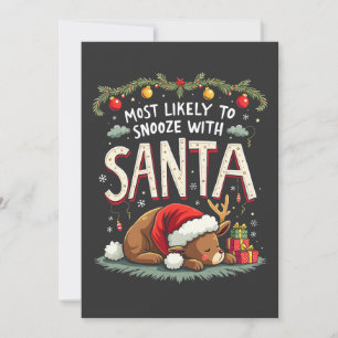 Am ehesten schläft mit Santa Schläfriges Rentier  Einladung