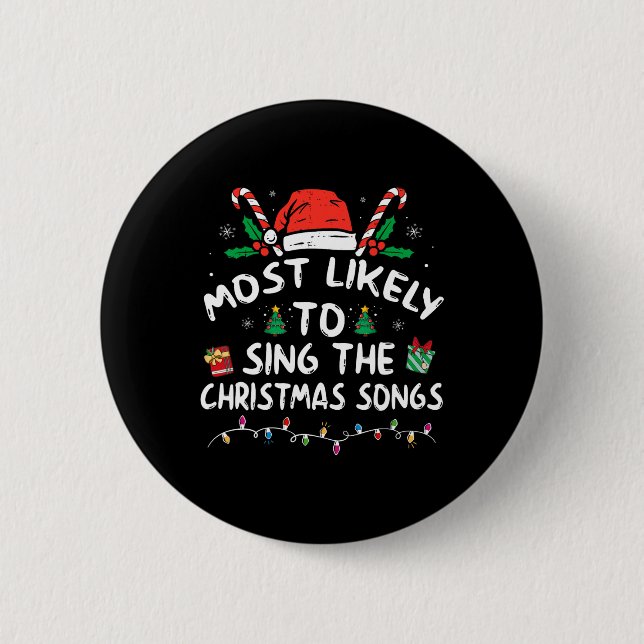 Am ehesten singt Weihnachtslieder Weihnachten  Button (Vorderseite)