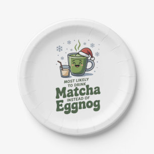 Am ehesten trinken Matcha statt Eggnog Pappteller