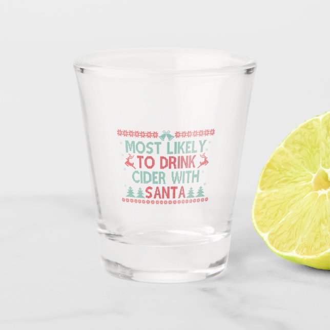 Am ehesten trinken Sie Apfelwein mit Weihnachten Schnapsglas (Vorderseite)