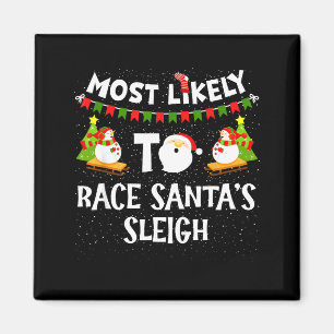 Am ehesten, um Renn-Santas-Schlitten Lustiger Schn Magnet