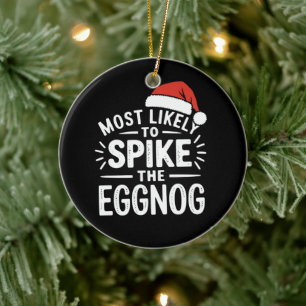 Am ehesten wird der Eierpunsch zum Weihnachtsfest  Keramik Ornament