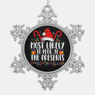 Am ehesten wird man bei den Geschenken der Familie Schneeflocken Zinn-Ornament