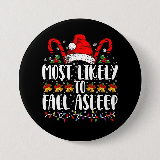 Am ehesten wird Weihnachten Schlafanzug passend Button (Vorderseite)