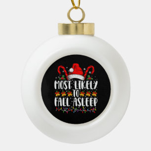 Am ehesten wird Weihnachten Schlafanzug passend Keramik Kugel-Ornament