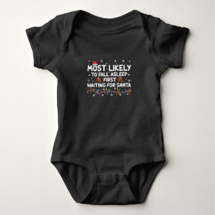 Am ehesten zuerst einschlafen lustige Weihnachtsfa Baby Strampler