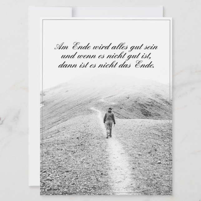 Am Ende Ende wird sich gut sein (Vorderseite)