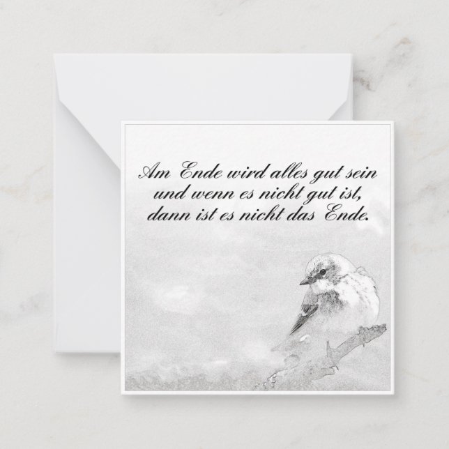 Am Ende Ende wird sich gut sein Mitteilungskarte (Vorderseite)