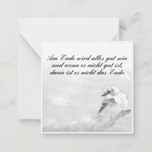 Am Ende Ende wird sich gut sein Mitteilungskarte