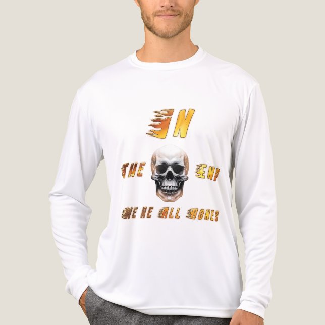 Am Ende sind wir alle Knochen – FlameSkull Grafik- Tri-Blend Shirt (Vorderseite)
