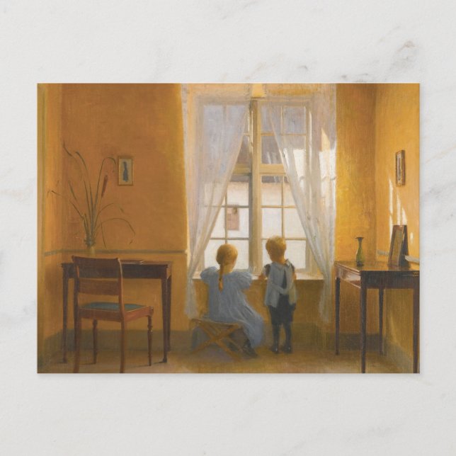 Am Fenster von Peter Ilsted Postkarte (Vorderseite)