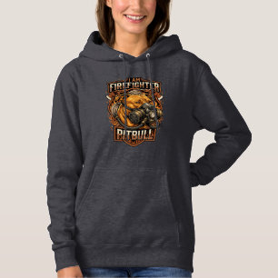 Am Feuerwehrmann Pitbull Hund Gasmaske Schild Hoodie