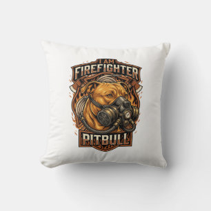Am Feuerwehrmann Pitbull Hund Gasmaske Schild Kissen