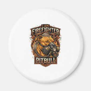 Am Feuerwehrmann Pitbull Hund Gasmaske Schild Magnet
