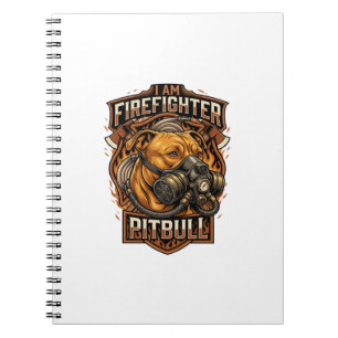 Am Feuerwehrmann Pitbull-Hund Gasmaske Schild Notizblock