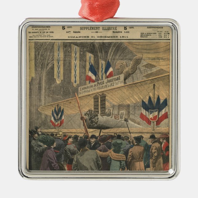 Am Flugzeug-Salon Silbernes Ornament (Vorne)