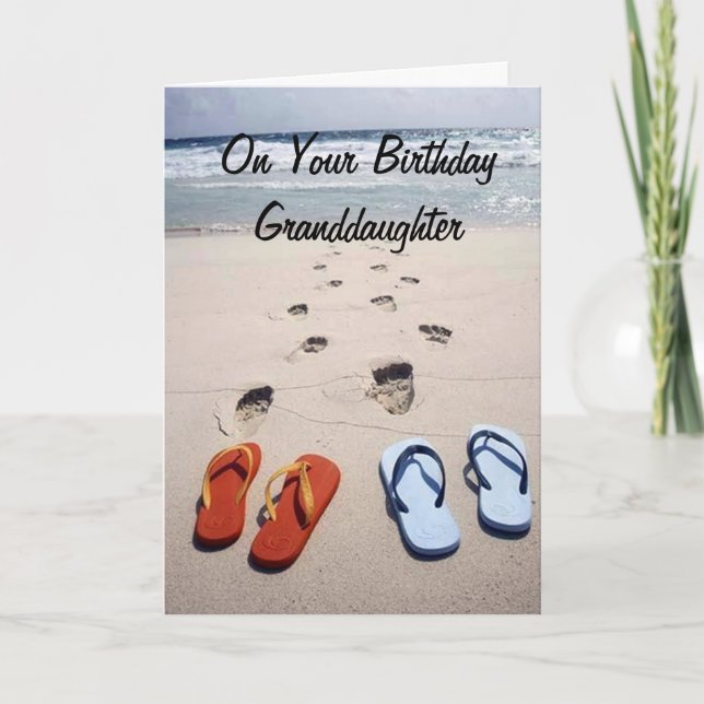AM GEBURTSTAG **GRANDDAUGTHER** STRANDSTYLE KARTE (Vorderseite)