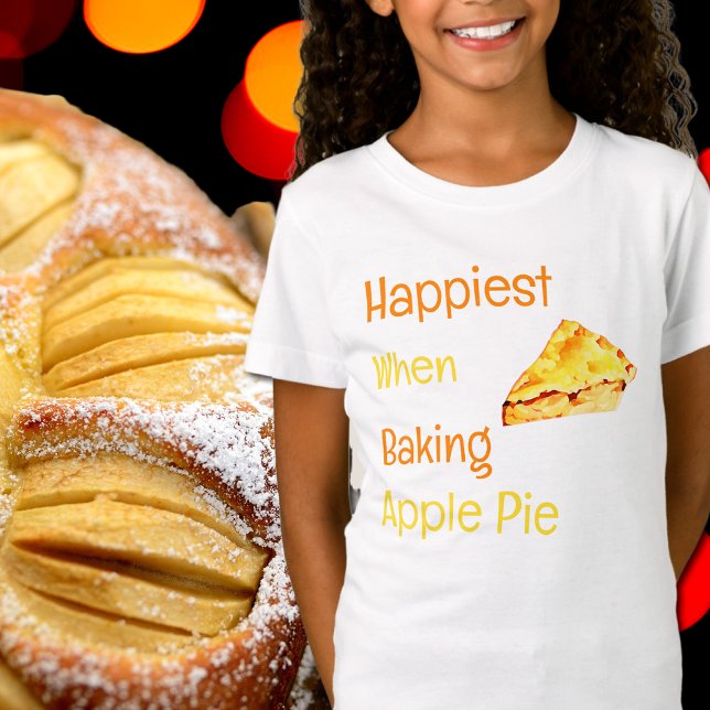 Am glücklichsten beim Backen von Apfelkuchen T-Shirt (Von Creator hochgeladen)